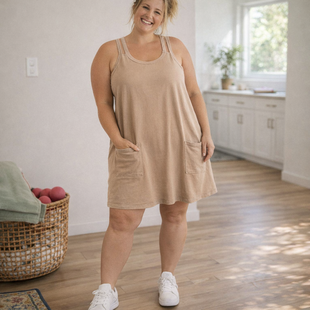 2-in-1 Sleeveless Romper Dress with Shorts
